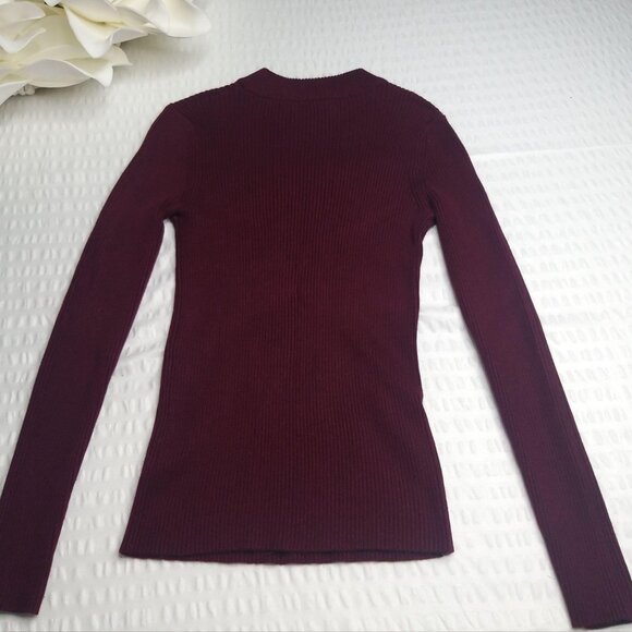 Ambience Burgundy Spandex Turtleneck Size M - Picture 7 of 9